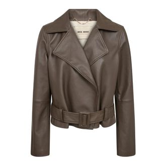 Mos Mosh Chaqueta corta de piel MMLasco - Jackets - Mujer - Marr&oacute;n - M