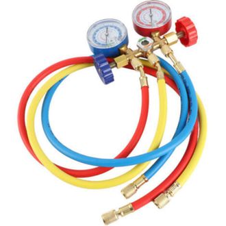 OEM Conjunto De Man&oacute;metro Para Colector De Refrigerante Con Manguera Y Gancho Para R12, R22, R404a Y R134a