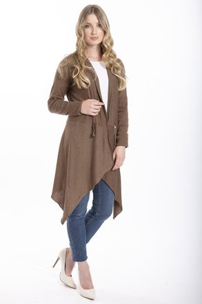 JayLey Womens Cashmere Long Cardigan - Mocha - One Size