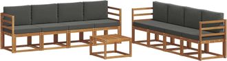 vidaXL Conjunto De Sof&aacute;s De Exterior 9 Uds. Natural Y Antracita Vidaxl