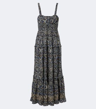 Ulla Johnson Vestido midi Ophelia en mezcla de algod&oacute;n