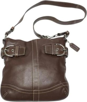 Coach Pre-owned Cross Body Bags, female, Brown, Size: ONE SIZE Pre-owned Leather Shoulder Bag