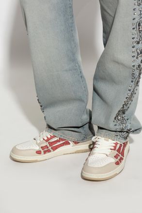 Amiri Bandana Skel Top Low Sports Shoes, Mens, Red