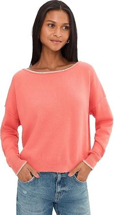 Free People See Me Pullover Womens Sweater Coral Rimson Combo : LG (Womens 12-14), Acrylic/Elastane/Polyester
