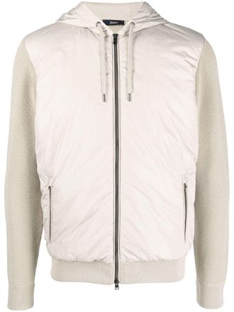 Herno panelled zipped hooded jacket - Neutrals