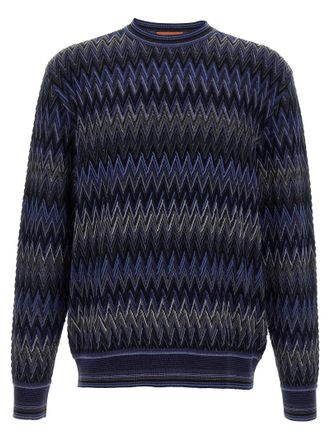 Missoni Blue Wool Mens Cardigan