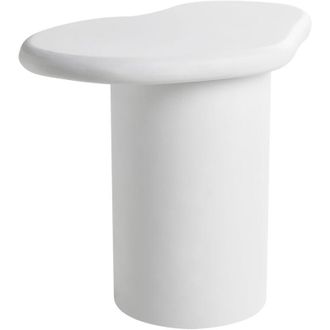 Beliani Side Table Off-White Magnesium Oxide Fibreglass Asymmetrical Top Indoor Outdoor Modern ARSOLI