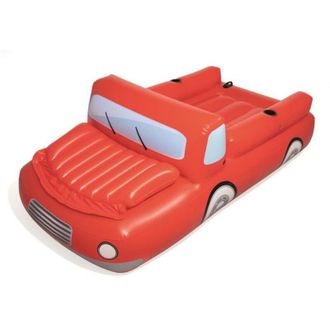 No Brand No Brand - Lettino Gonfiabile Bestway CoolerZ Camion Rosso Grande 280x149 cm con Portabicchieri e Borsa Frigo