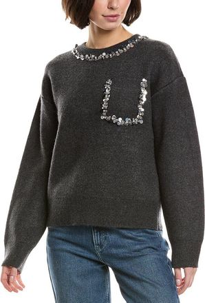 endless rose Endless Rose Relaxed Jewel-Trim Wool-Blend Sweater