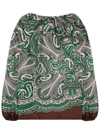 P.A.R.O.S.H. Silk Paisley Print Blouse - Green