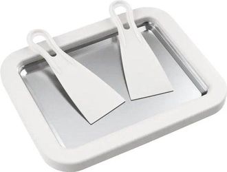 No Brand Una M&aacute;quina De Helados Con Dos Raspadores. Un Recipiente Para Helado. Una M&aacute;quina Para Hacer Conos De Helado, Utilizada Para Hacer Conos Y Helado