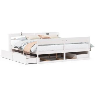Berkfield Home Bed Frame without Mattress White 200x200 cm Solid Wood Pine