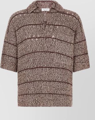 Roberto Collina mouline polo shirt short sleeve striped