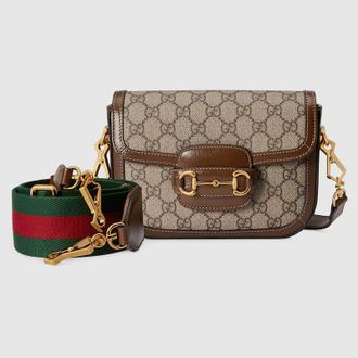 Gucci Horsebit 1955 Small Shoulder Bag, Beige, GG Canvas