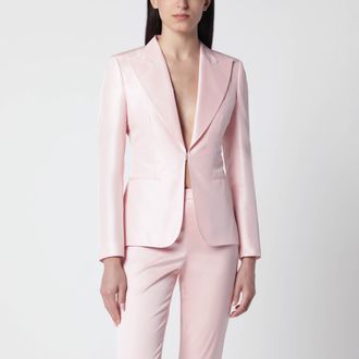 Gucci Giacca in faille di seta rosa
