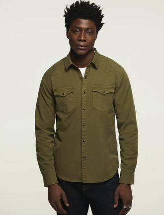 Lucky Brand Mens Long Sleeve Twill Masa Western Shirt