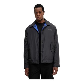 Versace Jeans Couture Heren, Jassen, Zwart, Maat: XL Leer