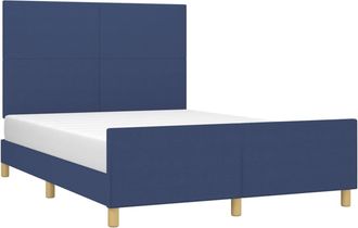 vidaXL Cama Sin Colch&oacute;n Tela Azul 140x200 Cm Vidaxl