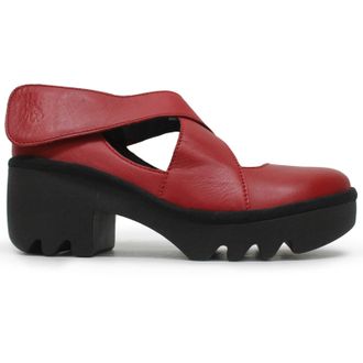 FLY London TOGO533FLY Dublin Leather Womens Heels Shoes - Red - Size:UK 5