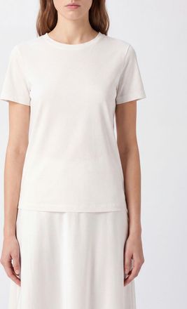 Max Mara S Max Mara Crewneck T-shirt in Cotton Blend with Dropped Shoulders