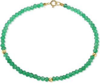 Jewelmak 14K Green Onyx Bracelet