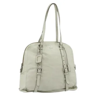 Prada Pre-owned Shoulder Bags, female, Beige, Size: ONE SIZE Pre-owned Vintage Tote Bag