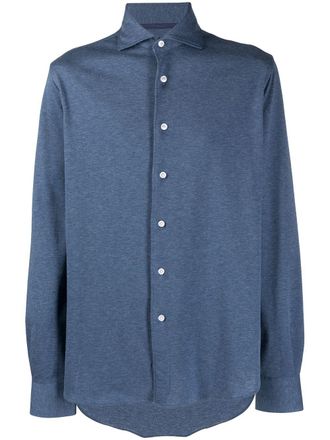Orian spread collar piqué shirt - Blue