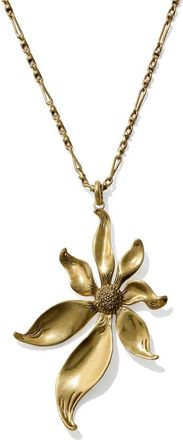 Kendra Scott Anya Flower Pendant Necklace in Vintage Gold at Nordstrom