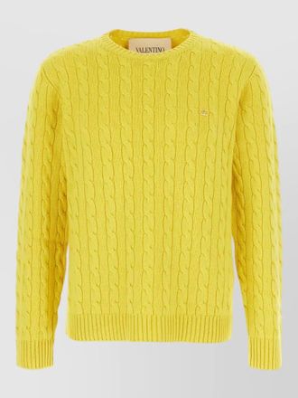 Valentino Garavani cable knit sweater ribbed cuffs hem