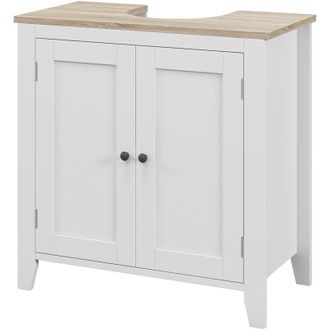 Kleankin Kleankin - Mobile Sotto Lavabo Bagno a u con Ripiano Regolabile Interno in mdf