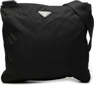 Prada Pre-owned Prada Saffiano Trimmed Tessuto Zip Top Crossbody Unisex HK57IS4OXZO2C7JX