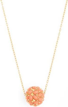 Kenneth Jay Lane Orb Pendant Necklace in Light Coral at Nordstrom Rack