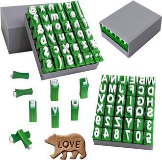 OEM Juego De 2 Sellos De Letras De Arcilla, Dimensiones De La Caja: 9,3 &times; 7,45 &times; 4,2 Cm, Proyectos De Bricolaje Y Cer&aacute;mica, Verde, Blanco