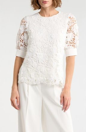 Elie Tahari The Estella Lace Top in White at Nordstrom Rack, Size X-Small