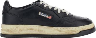 Autry medalist Low Vintage X Mihara Yasuhiro Black Sneakers With Handcrafted Sole In Leather Man