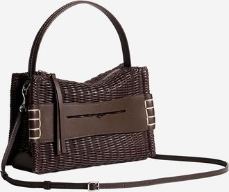 J.W.Anderson Womens Shoulder Bag Woven Leather Brown