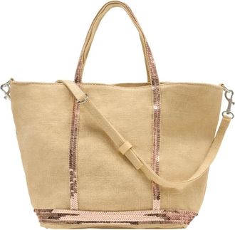 Vanessa Bruno Tote Bags, female, Beige, Size: ONE SIZE Linen S Zipped Cabas Tote
