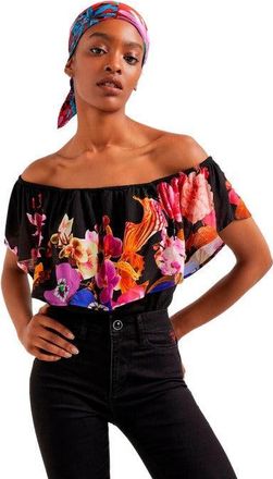 Desigual Dames Zwarte Off-Shoulder Blouse