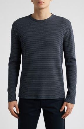 Vince Feed Stripe Thermal Knit Long Sleeve T-Shirt in Coastal/off White at Nordstrom Rack, Size Xx-Large