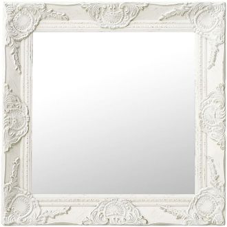 vidaXL Espejo De Pared Estilo Barroco Blanco 50x50 Cm Vidaxl