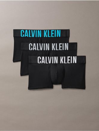 Calvin Klein Mens Intense Power 3-Pack Low Rise Trunk - Black - XL