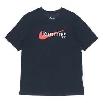 Nike Running Logo Printing Sports Short Sleeve Black CW0946-010