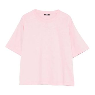 Versace T-Shirts, female, Pink, Size: XS Printed Cotton-Jersey T-Shirt