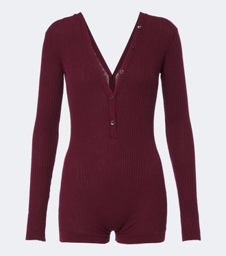 MUGLER Ribbed-knit cotton bodysuit
