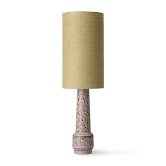 HKliving Retro Tischleuchtenfuss, H 45 cm, braun + Lampenschirm Jute, &Oslash; 22 cm, jade green