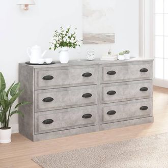 Berkfield Home Sideboards 2 pcs Concrete Grey Engineered Wood