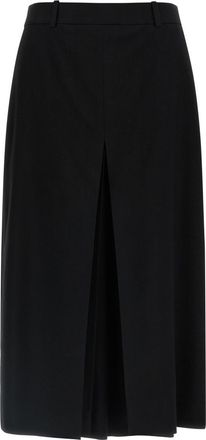 Saint Laurent Black Midi Wool Skirt