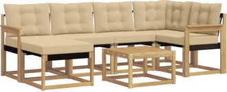 vidaXL Conjunto De Sof&aacute;s De Exterior 7 Uds. Y Beige Vidaxl