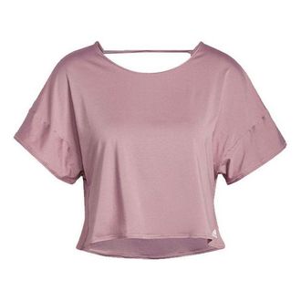 adidas (WMNS) adidas Solid Color Sports Gym Short Sleeve Purple Pink HD9559