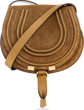 Chloé Tassen, Dames, Beige, ONE Size, Leer, Schoudertas Marcie Klein